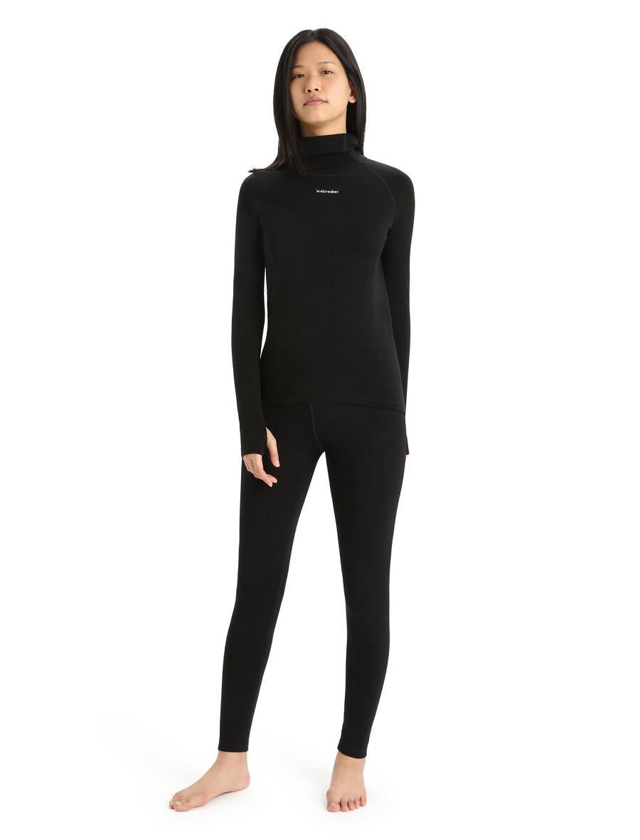 Base Layers Icebreaker MerinoFine™ Long Sleeve Roll Neck Femme Noir | FR 1896XYUF